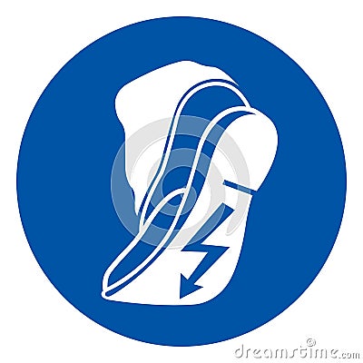 Use Anti Static Footwear Symbol Sign ,Vector Illustration, Isolate On White Background Label. EPS10 Vector Illustration