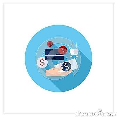 Use cash flat icon Vector Illustration