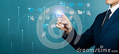 Use a Document Management System (DMS), an online documentation database, to properly manage files, knowledge Stock Photo