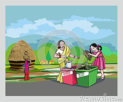 Use dustbin clean your area Stock Photo