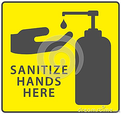 Use hand sanitiser clean hands wash, Hand sanitizer sign, symbol, sign hygiene here. Covid19, Coronavirus. Vector illustrationimag Vector Illustration