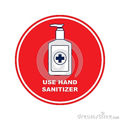 Use hand sanitizer sticker 4 Vector Illustration