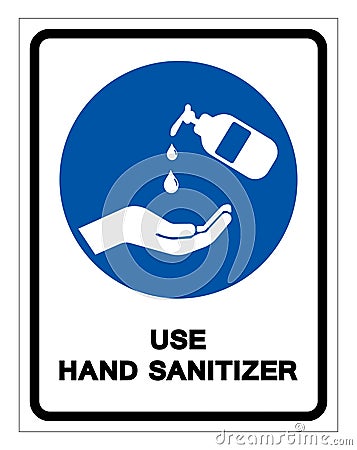 Use Hands Sanitizer Symbol Sign ,Vector Illustration, Isolate On White Background Label. EPS10 Vector Illustration