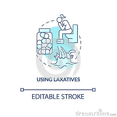 Use laxatives turquoise concept icon Vector Illustration