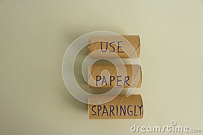 Use paper sparingly Stock Photo