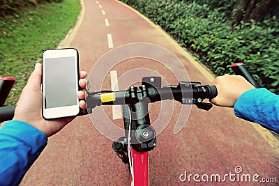 Use smarphone app for navigation Stock Photo