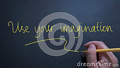 Use your imagination, text words typography written on chalkboard, life and business motivational inspirational Stock Photo
