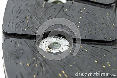 Used car clutch, macro shots for friction linings, isolated on a white background. Stock Photo