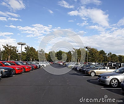 Used Car lot Stock Photo