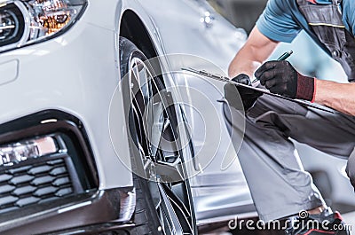 Used Car Maintenance Stock Photo