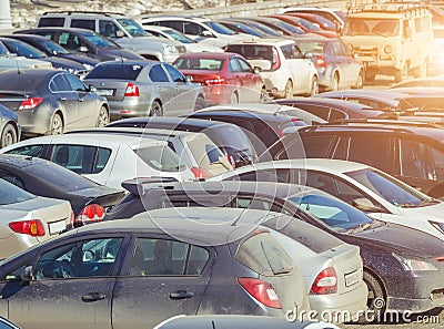 Used parking cars Stock Photo