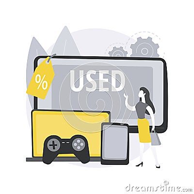 Used electronics trading abstract concept vector illustration. Vector Illustration