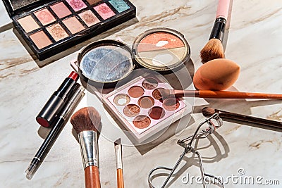 Used Makeup Kit Stock Photo