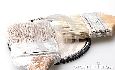 Used Paint Brushes Stock Photo