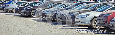 Used parking cars Stock Photo