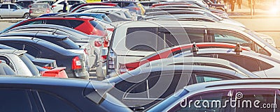 Used parking cars Stock Photo