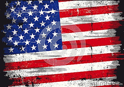 A used patriotic US Flag with a texture Stock Photo