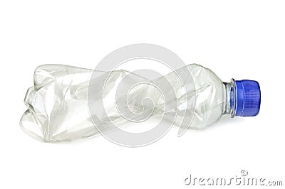 Used plastic bottle isolated on white background. Stock Photo