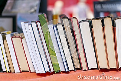 Used second hand books being sold Stock Photo