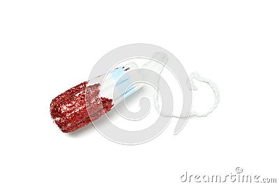 Used tampon isolated on white background Stock Photo