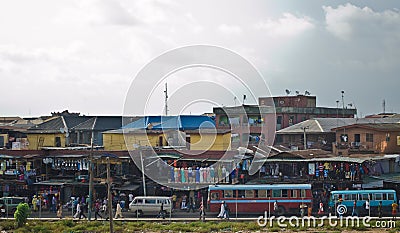 Used Taxi vehicles for sale at the market in Oshodi Editorial Stock Photo