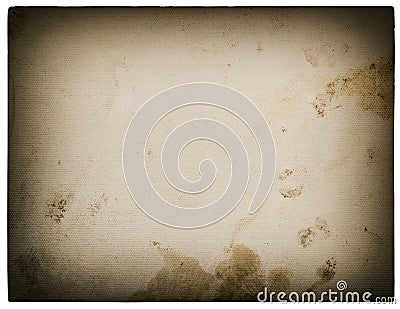 Used textured paper cardboard isolated white background vignette Stock Photo