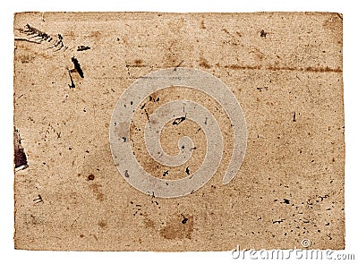 Used textured paper cardboard isolated on white. Scrapbook objec Stock Photo