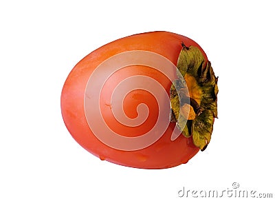 Persimmon fruit, close ripe fruits on a plate Stock Photo