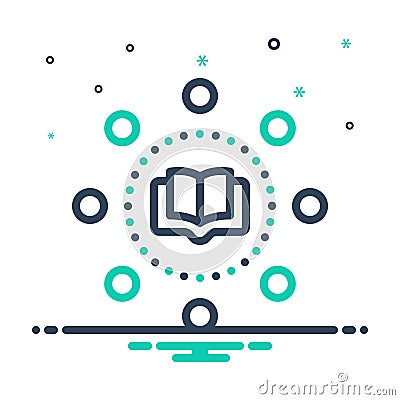 Mix icon for Useful, book and interesting Stock Photo