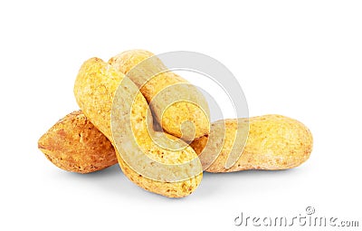 Useful peanut, close-up, isolated on white background Stock Photo