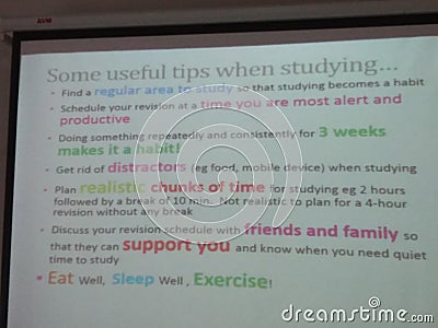 Useful study tips Stock Photo