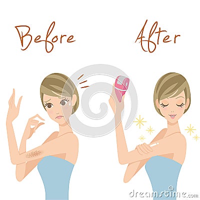 Useless hair processing Vector Illustration