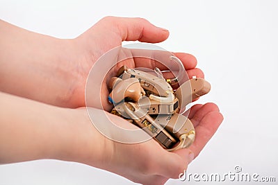 Useless hearing aids Stock Photo