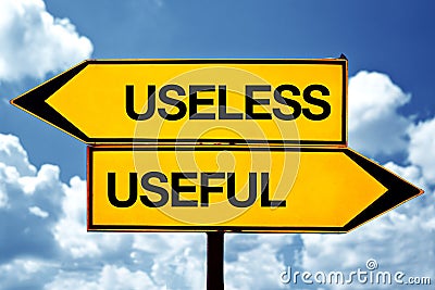 Useless or useful Stock Photo