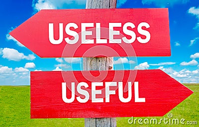 Useless and usefull Stock Photo