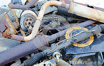 Useless, worn out rusty parts Stock Photo