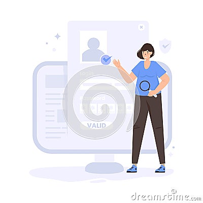 User account authentication illustration Vector Illustration