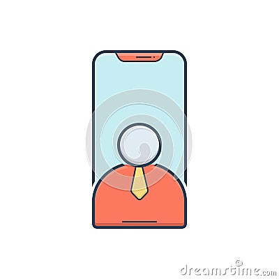 Color illustration icon for User account, account and supervisor Cartoon Illustration