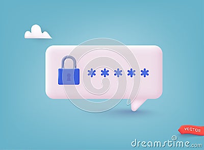 User authorization, login authentication page, sign up concept. 3D Web Vector Illustrations Vector Illustration