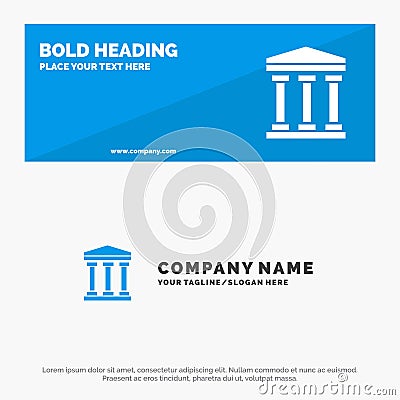User, Bank, Cash SOlid Icon Website Banner and Business Logo Template Vector Illustration