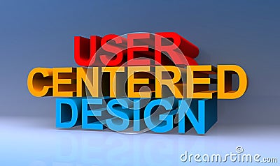 User centered design on blue Stock Photo