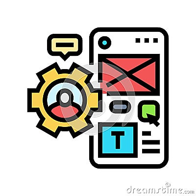 user centered design ucd color icon vector illustration Vector Illustration