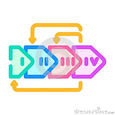 user centered design ucd color icon vector illustration Vector Illustration