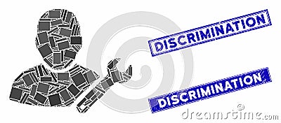 User Customize Wrench Mosaic and Scratched Rectangle Discrimination Watermarks Stock Photo