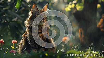 User cute Mainecoon cat Stock Photo