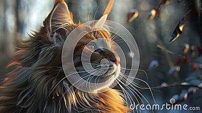 User cute Mainecoon cat Stock Photo