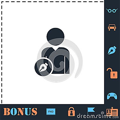 User edit icon flat Vector Illustration