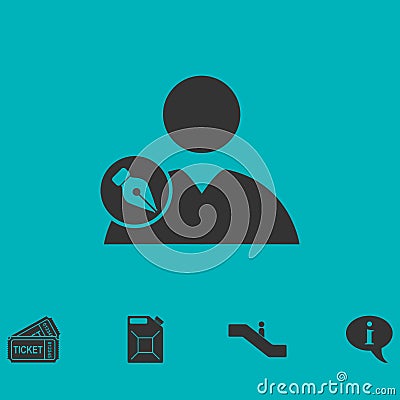 User edit icon flat Vector Illustration