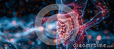 The user enters login and password buttons, a lock icon appears in cyberspace, a combination of binary code and Stock Photo