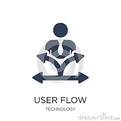 User flow icon. Trendy flat vector User flow icon on white background from Technology collection Vector Illustration